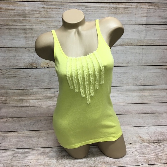 🌊 WS10 Gap Neon Frilly Summer Tank Top M - Picture 2 of 4